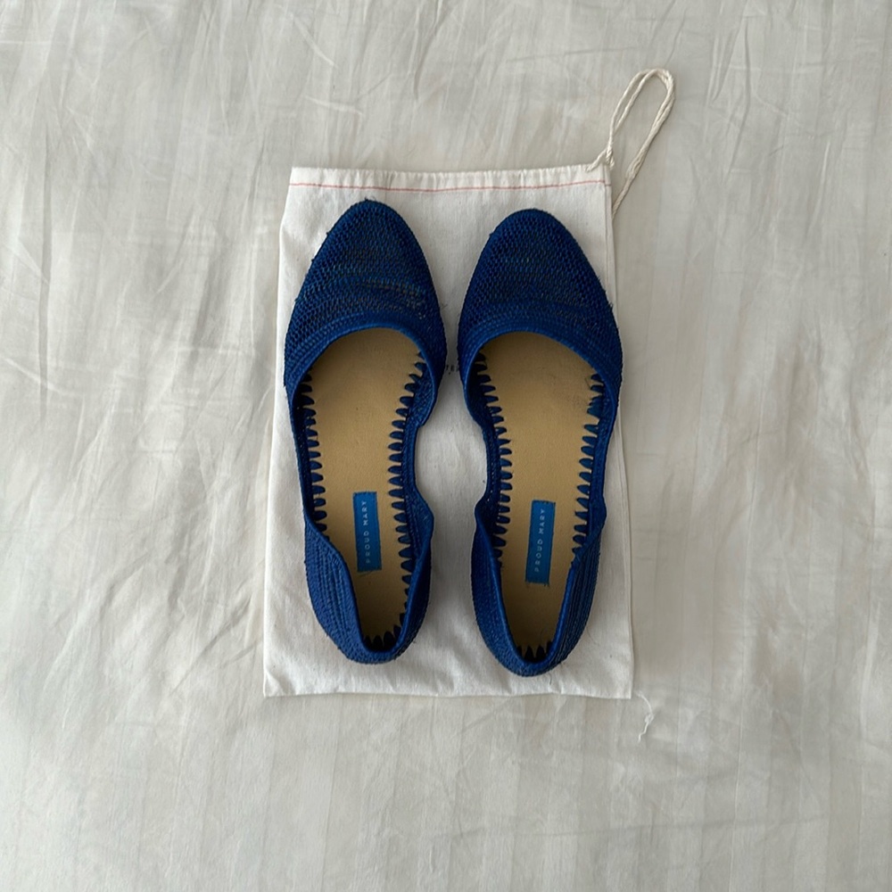 Proud Mary flat shoes slip on blue sandals boho size 9